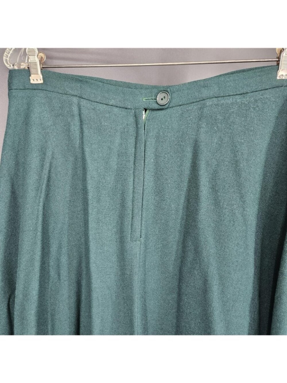 Skirt 14 Green A-Line Midi Pleated High Waist Woven Zip Classic Flowy Office - Picture 5 of 9